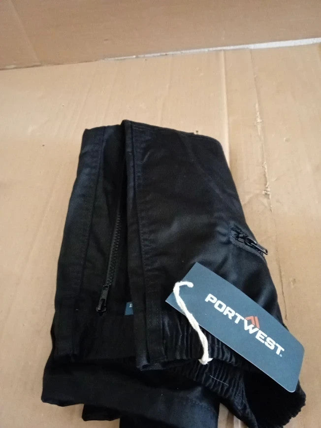 Portwest S889 Work Safety Shorts Elastic Action Machine Wash Black XL New