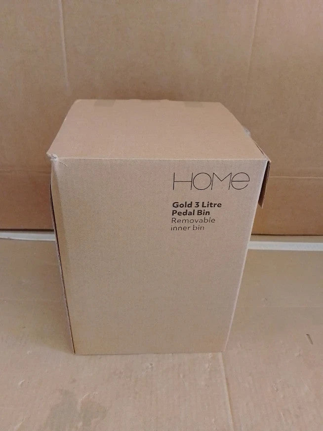 Argos Home Gold 3 Litre Bathroom Bin Pedal Waste Bin Vanity Storage Design