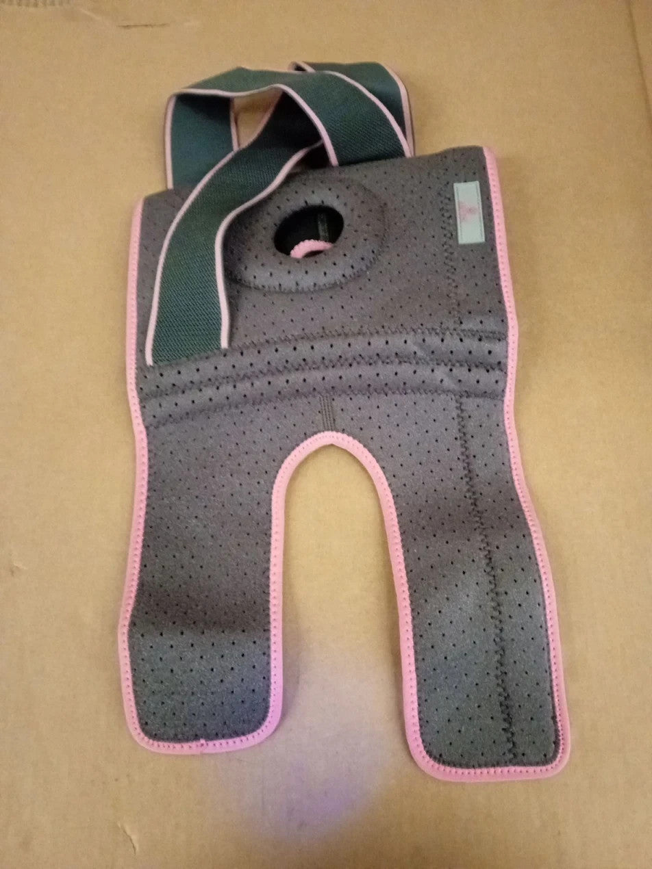 Abyon Knee Support Unisex Adjustable Non Slip Knee Brace Side 4XL/5XL Gray Pink