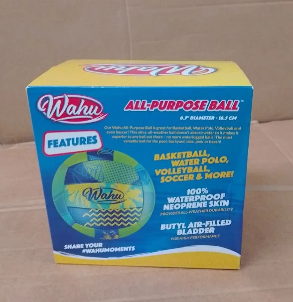 WAHU All Purpose Ball 6.5 Inch Waterproof Outdoor Garden Beach Toy Blue New