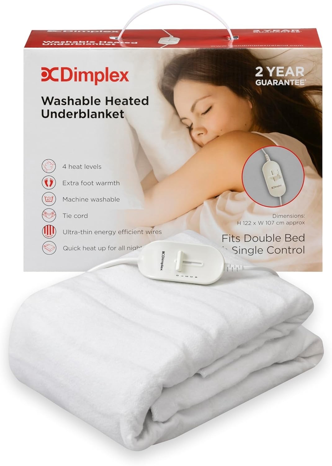 Dimplex DXUBDB Machine Washable Heated Under Blanket Extra Warmth Double New