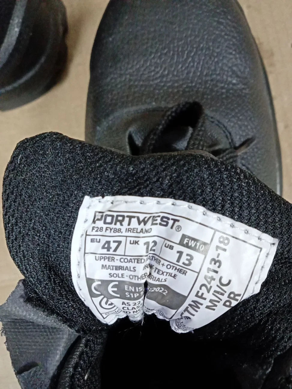 Portwest FW10 Comfort Slip Resistant Steelite Protector Boot S1P Black UK 12 New