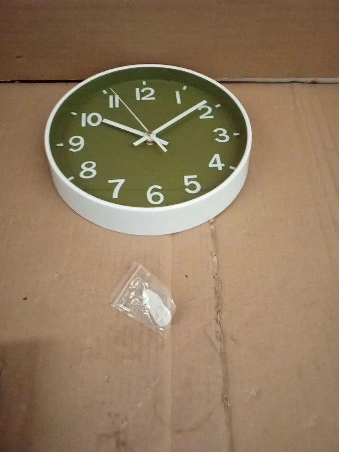 Mabpedo Modern Wall Clock 10inch Digital Battery Operated Round Green New