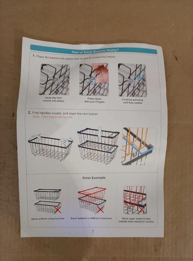 iSPECLE Chest Freezer Organiser 4 Pack 198 Litre Deep Freezer Stackable