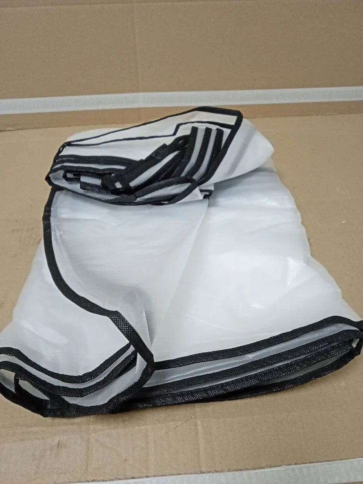Home Clean Moth Proof Garment Bags 60x140cm  Black Side Breathable Clear New