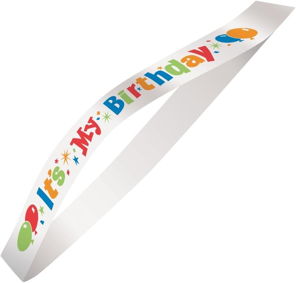 Its My Birthday Multicolor Satin Sash 1Piece Vibrant Eye Catching Design New