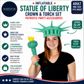 Beistle 22.25in 17.5in Inflatable Adult Statue Of Liberty Costume Crown Torch