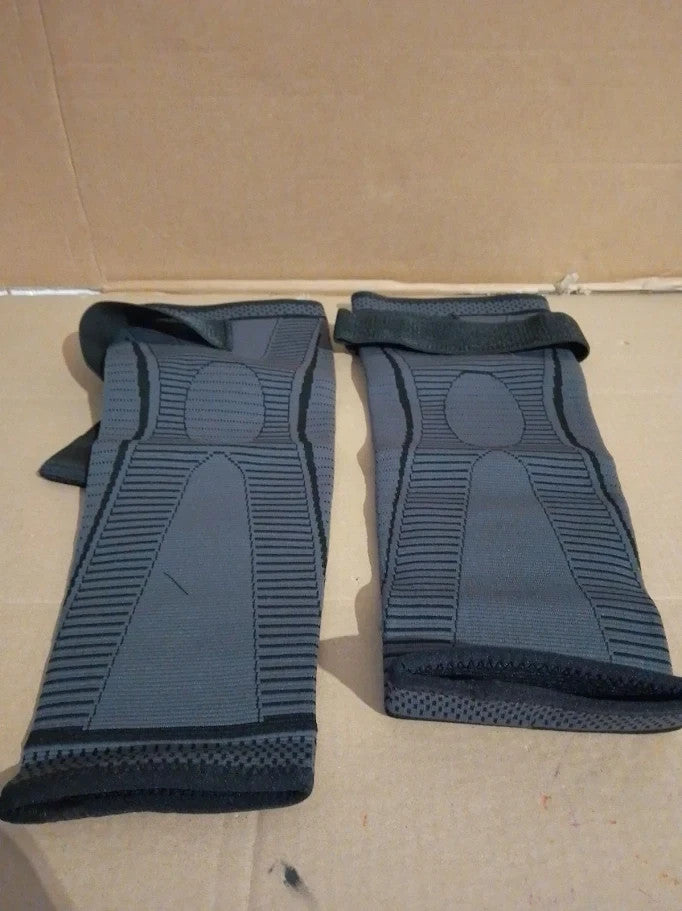 Adjustable Compression Knee Support Braces Pair M/L Grey Sports Running Gym New
