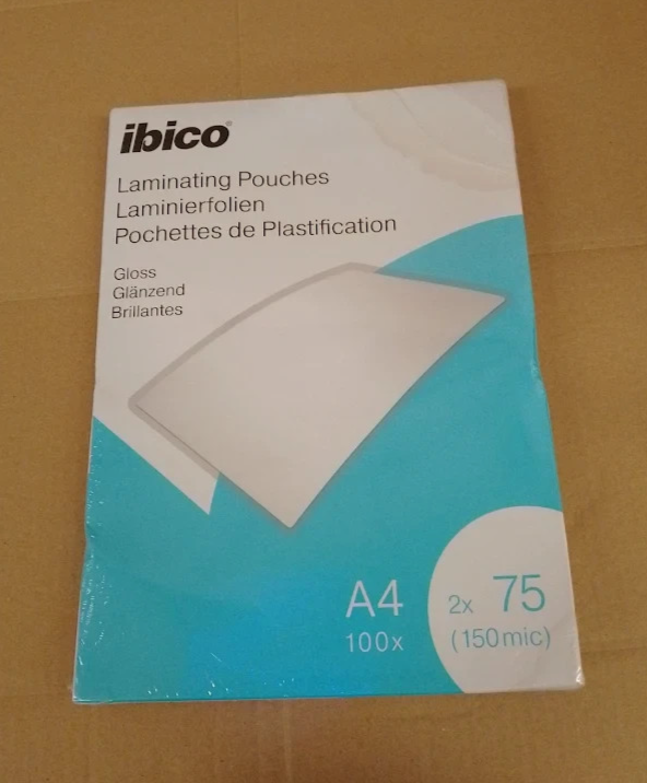 Ibico A4 Laminating Pouches 150 Micron Thickness Gloss Crystal Clear 627316
