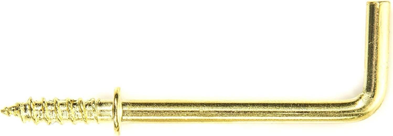 Sisi UK Large 50mm Dresser Hooks Brass Screw Cup L Shape Hanging Hanger New