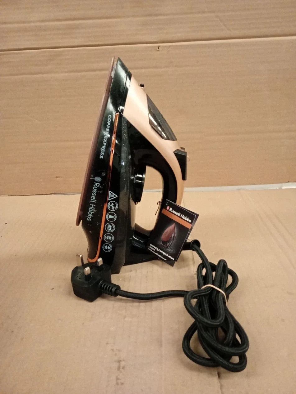 Russell Hobbs Steam Iron Copper Express Infused Soleplate 150g Shot 40g 23975