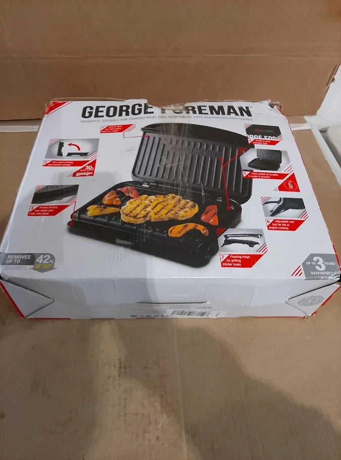 George Foreman Medium Electric Fit Grill Nonstick Healthy Griddle 1630W