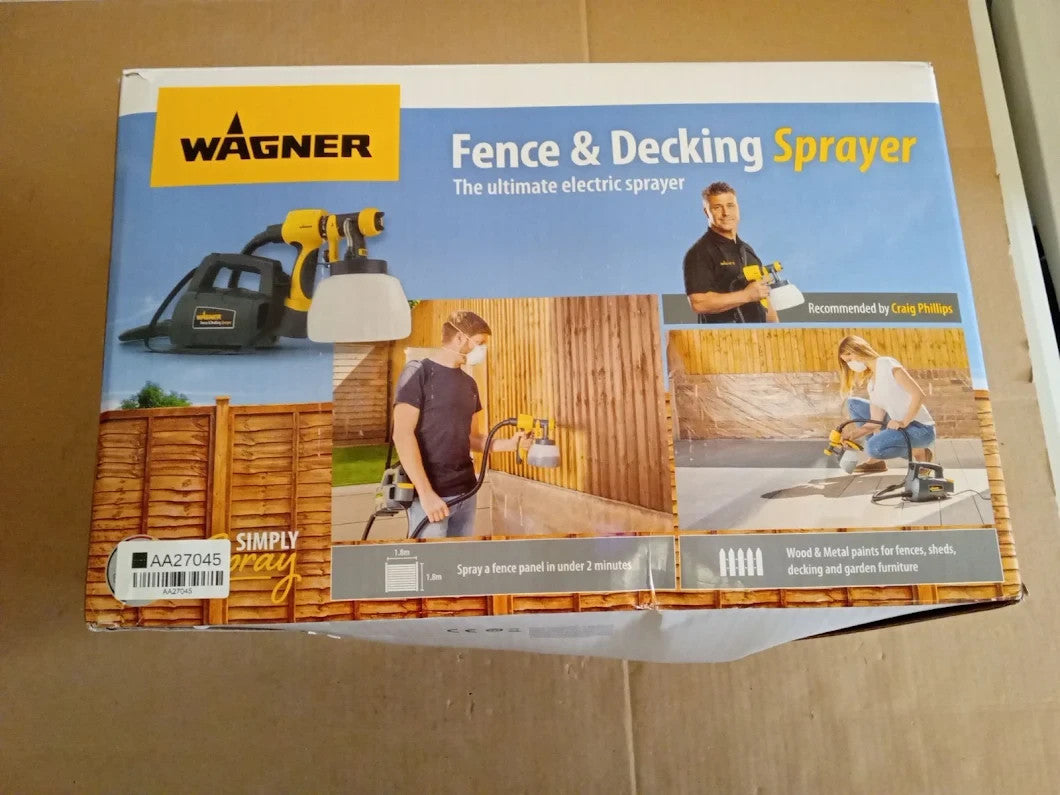WAGNER Fence Decking Paint Sprayer 460W 1400ml Covers 5m² 9min 1.8m Hose Design