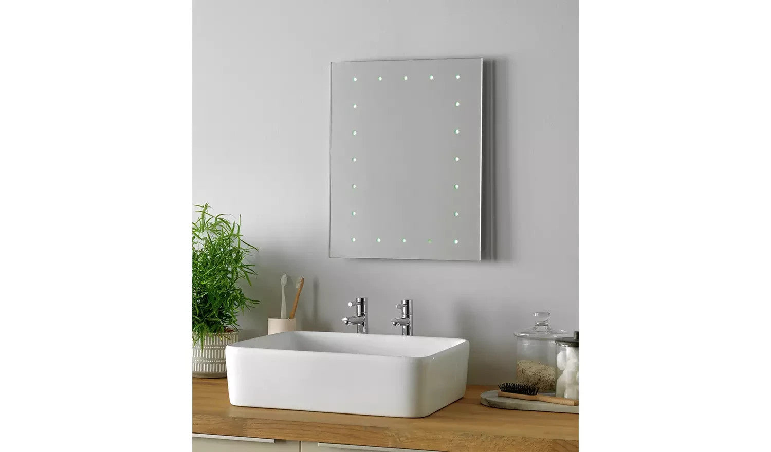 Argos Home Ashbourne LED Bathroom Mirror Illuminated Wall Mounted Design New