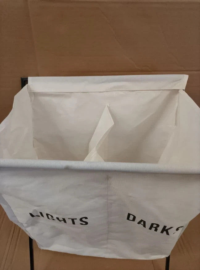 Habitat White 52 Litre Double Canvas Laundry Bag Clothes Hamper Storage Design