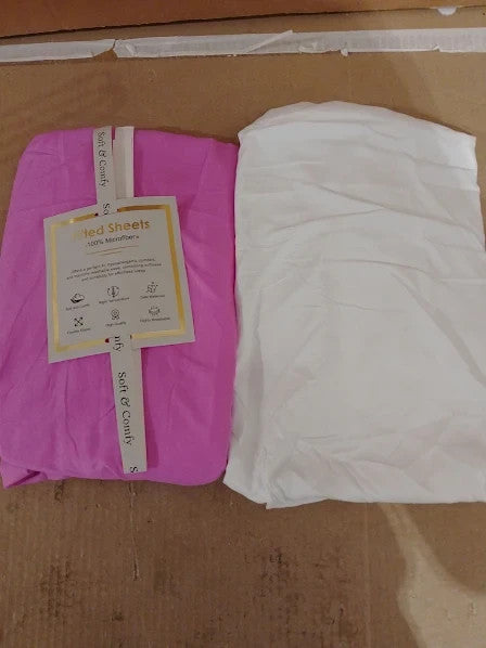 2 Pack Travel Cot Fitted Sheets 95x65cm Ultra Soft Oeko Tex Standard Certified