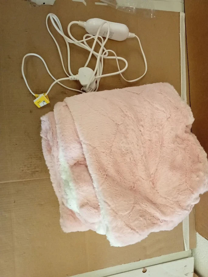 Homemate Electric Blanket 130x160cm Luxury Faux Fur Sherpa Heated Throw Pink