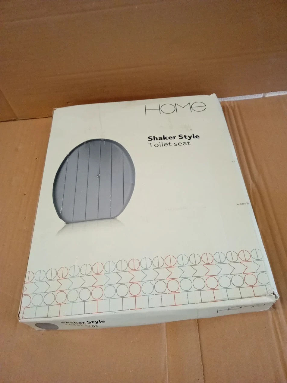 Home Tongue And Groove Style Toilet Seat Adjustable Hinges Grey