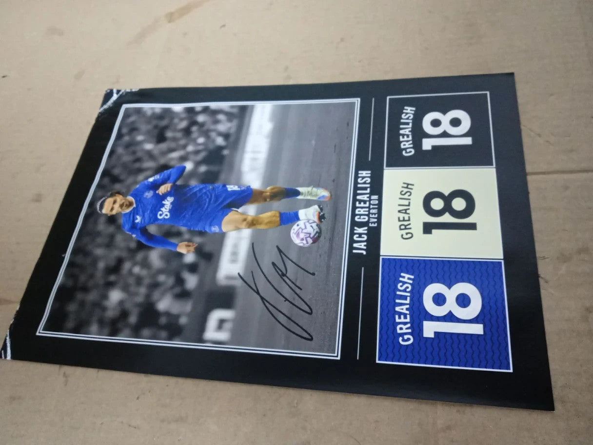 Jack Grealish Everton Signed Photo Poster Print Picture Display Framed Autograph