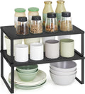SONGMICS Spice Racks Set Of 2 Cupboard Organisers Stackable KCS401B01 Black New