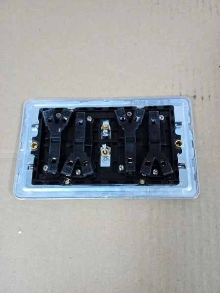 Knightsbridge 10AX 4G 2 Way Switch Antique Brass Stainless Steel Double New