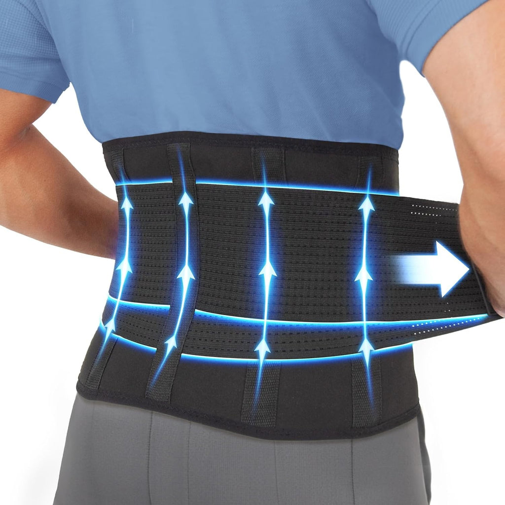 Clever Yellow Premium Back Support Belt Brace Lumbar Pain Relief Medium New