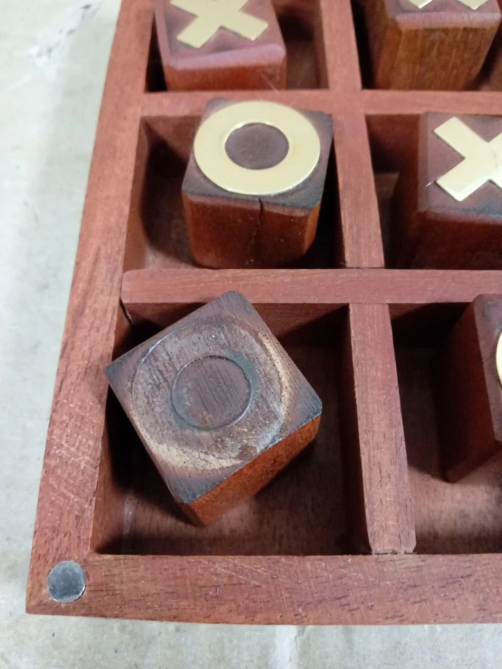 Nauticalia Naval Style Hardwood Noughts & Crosses Game 12cm Travel Portability