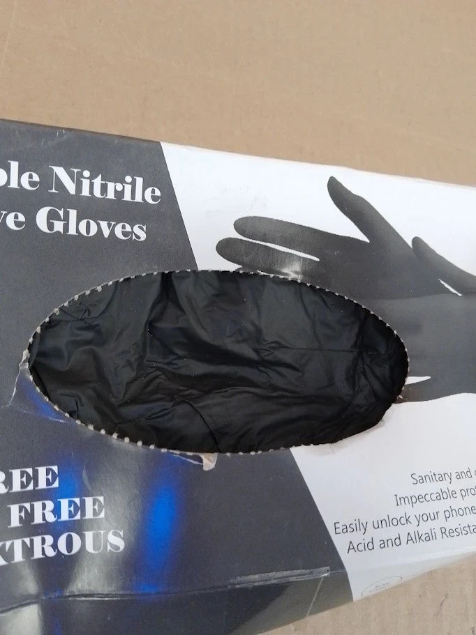 Praima Black Nitrile Disposable Gloves Latex Free Powder Pack 100 Large New