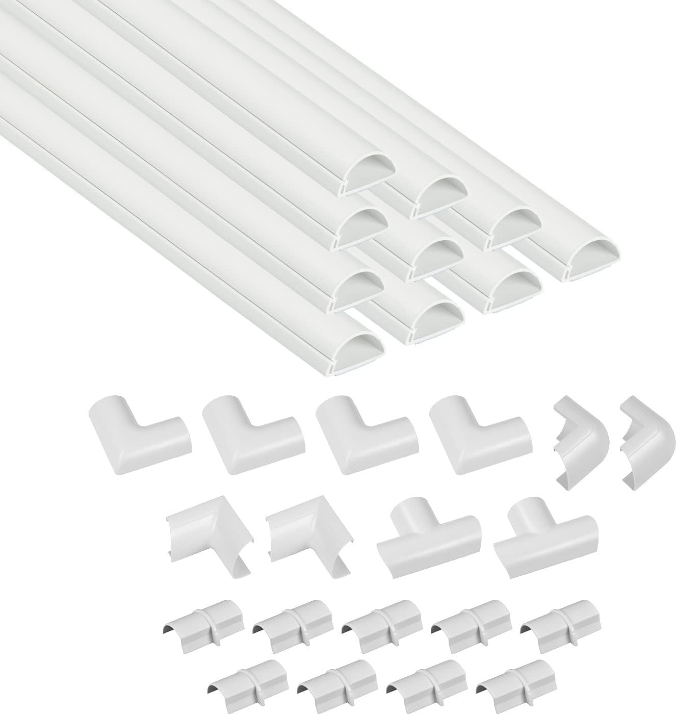 D Line 10x30x15mm Cable Trunking 4m Multipack Half Round Self Adhesive New