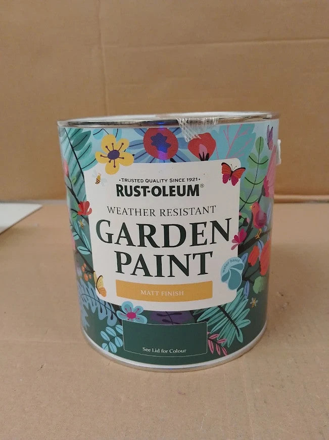 Rust Oleum Brown Mould Resistant Garden Paint Matt Finish Fallow 2.5L New