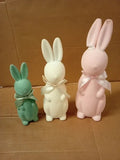 Lanpn 3pcs Flocked Bunny Easter Decorations Small Medium Large 9.8 13.0 15.4in
