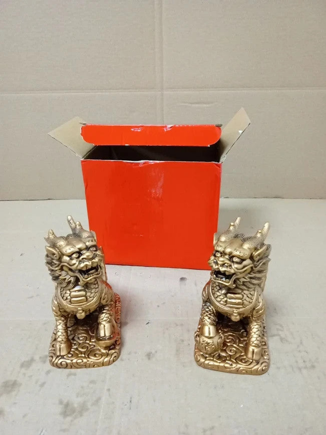Lachineuse QiLin Couple Figurines Feng Shui Chi Lin Figurine Negative Energy