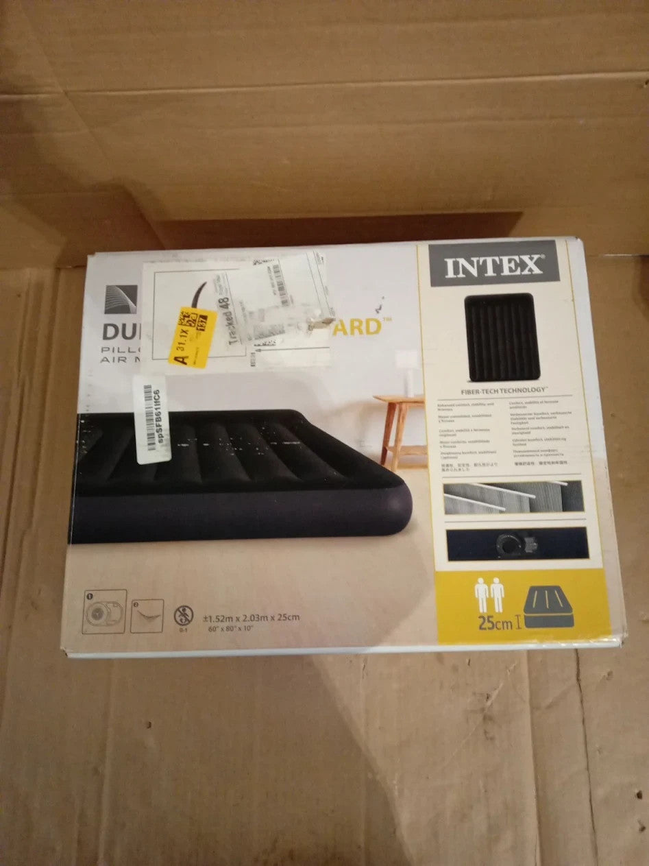 Intex Queen Pillow Rest Classic Airbed FiberTech RP Inflated 1.52mx20.3x25cm
