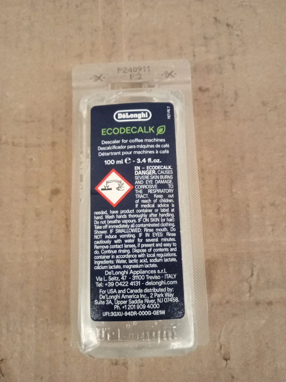 DeLonghi EcoDecalk Mini Descaler 100ml Coffee Machine Cleaner DLSC101 New