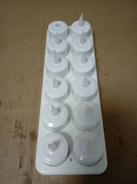 Lacgo Set Of 12 Rechargeable Led Flickering Flameless Candles 45x45x100mil