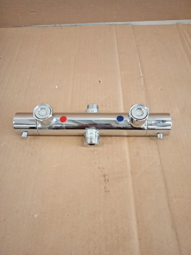 Enki Dune T33 Chrome Thermostatic Shower Mixer Bar Valve Two Outlets New