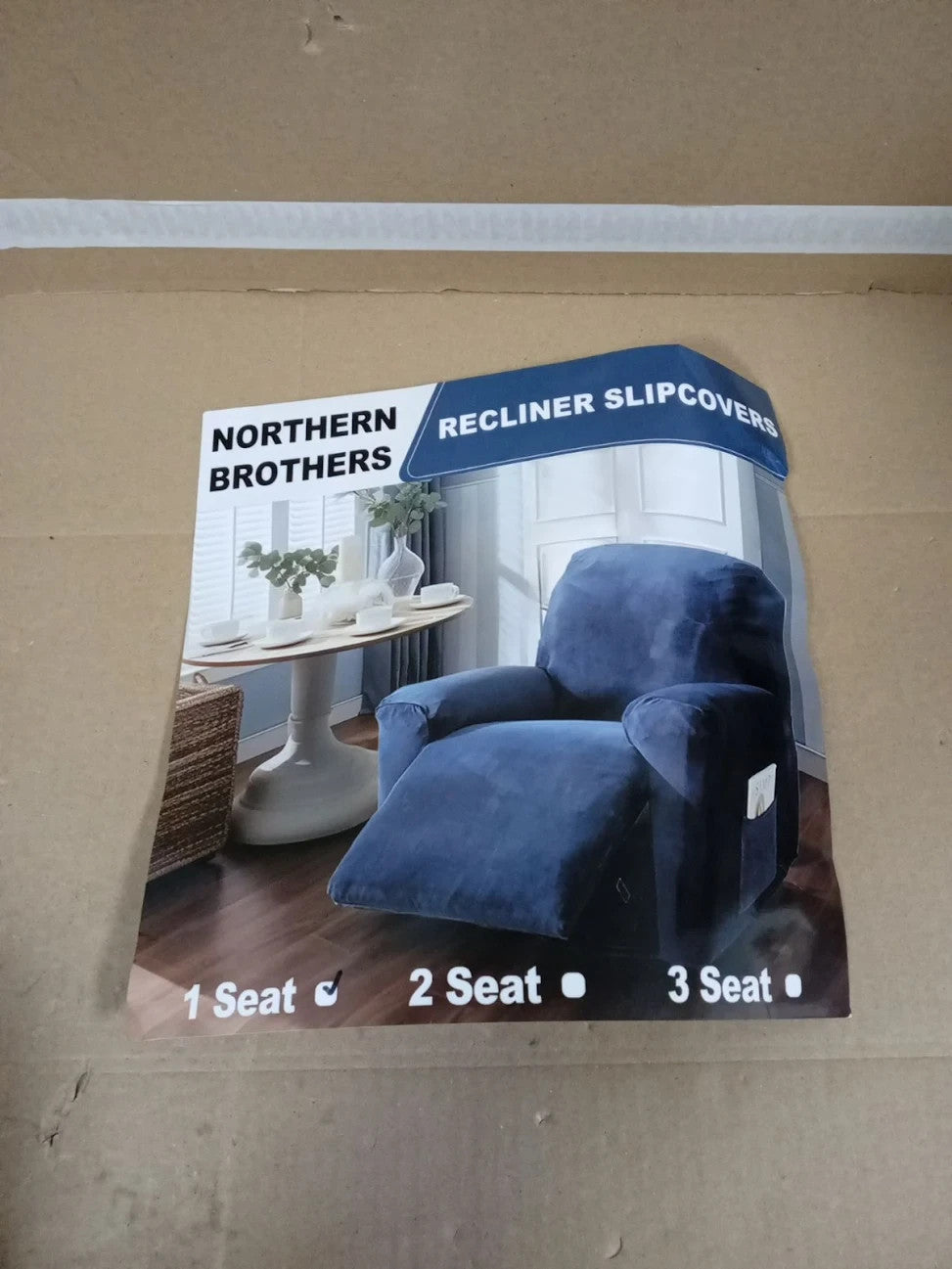 NORTHERN BROTHERS Recliner Chair Covers Lazy Boy 1 Seat Stay In Place Khaki