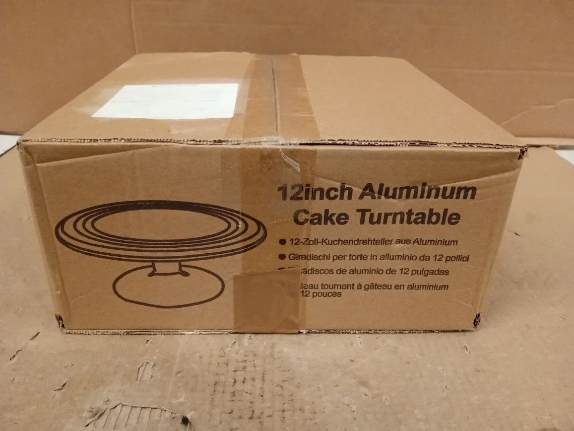 Uten Cake Turntable 12in Aluminium Stand Decorating Display Revolving 31x31x13cm