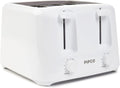 Pifco White Toaster 4 Slice Dual Control 6 Browning Levels 24.8x24.8x16.8cm New