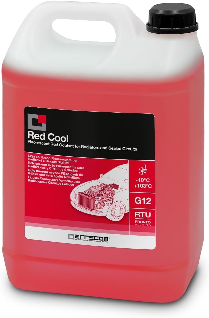 Errecom Red Cool Antifreeze -10c/+103c Fluorescent Formulation Organic Based New