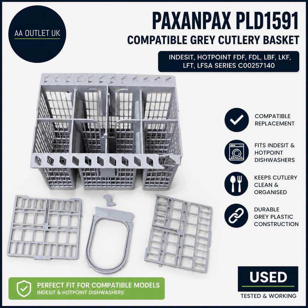 Paxanpax Pld1591 Compatible Grey Cutlery Basket Indesit Hotpoint Fdf Fdl Lbf