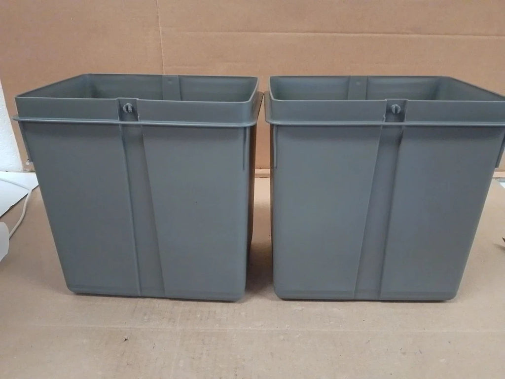 Emuca Waste Sorting Cut Out Base 2pc Bins 216mm 6L Capacity Grey