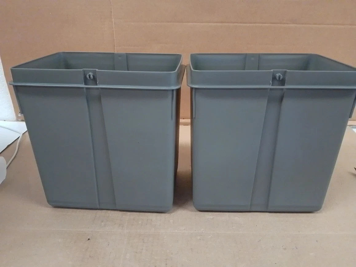 Emuca Waste Sorting Cut Out Base 2pc Bins 216mm 6L Capacity Grey