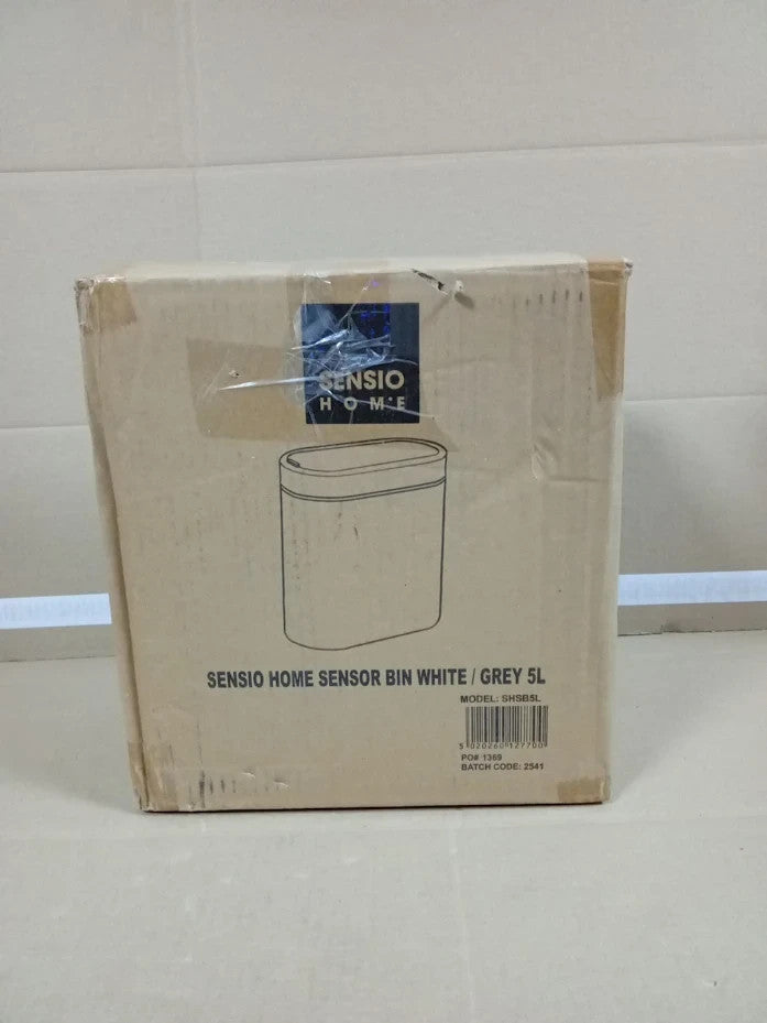 SENSIOHOME 5L Motion Sensor Bin Automatic Touchless Trash Can White Grey Design