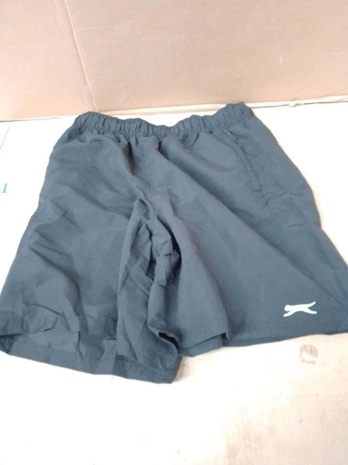 Slazenger Mens Woven Shorts 100 Polyester Elasticated Waistband Black L New