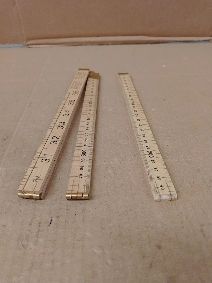 RST Wooden Folding Rule 1000mm 39in Rsr073 Beige Brass New