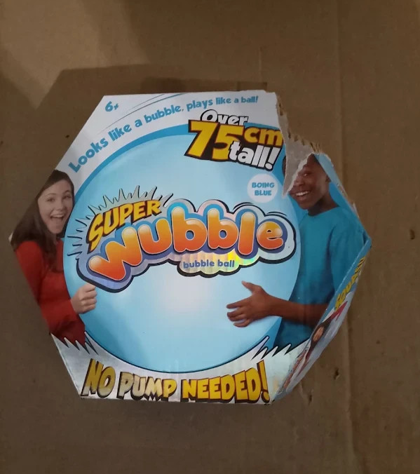 Wubble Super Bubble Ball Blue Inflatable Outdoor Toy 80cm Ages 6+ Design