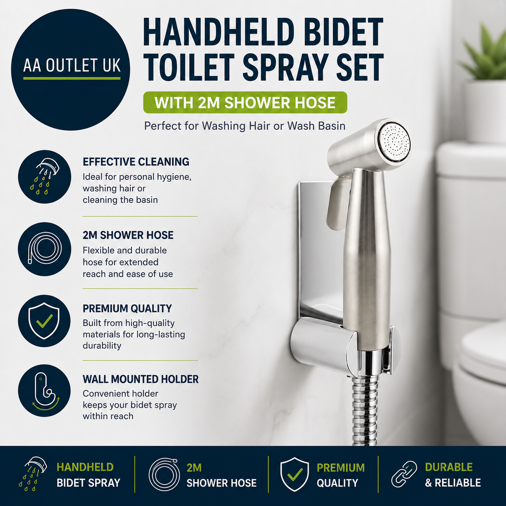 Handheld Bidet Toilet Set Faucet Spray 2m Shower Hose Hooks Perfect Washing