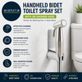 Handheld Bidet Toilet Set Faucet Spray 2m Shower Hose Hooks Perfect Washing