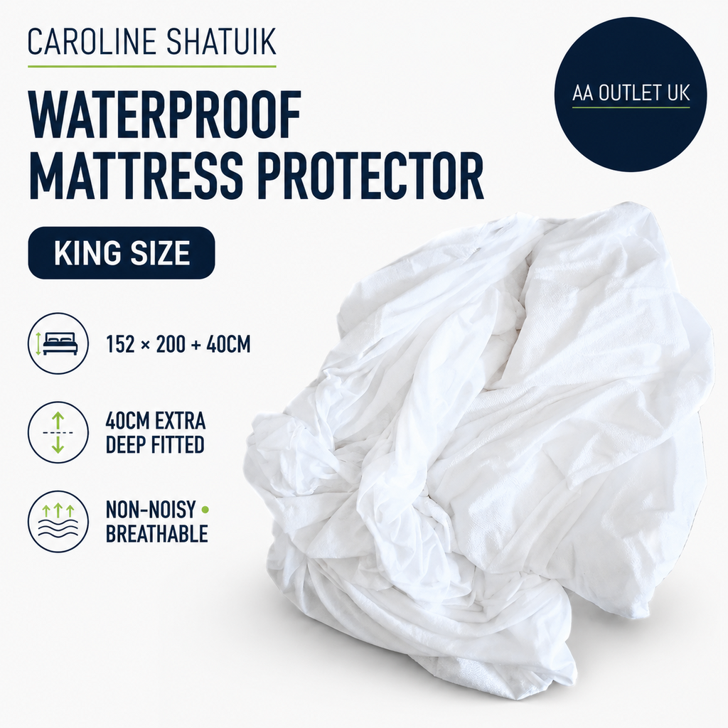 Caroline Shatuik Waterproof Mattress Protector King 40cm Extra Deep Fitted
